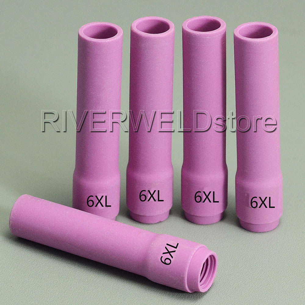 796F77 Long TIG Alumina Cups Nozzles Fit DB SR WP 9 20 25 TIG Welding Torch 5pk