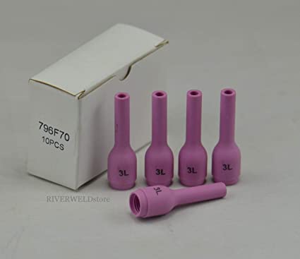 TIG Alumina Nozzles Ceramic Cups Long 796F70#3L(D4.0 x 48mm) Orifice Fit DB SR WP 9 20 25 TIG Welding Torch 10pk