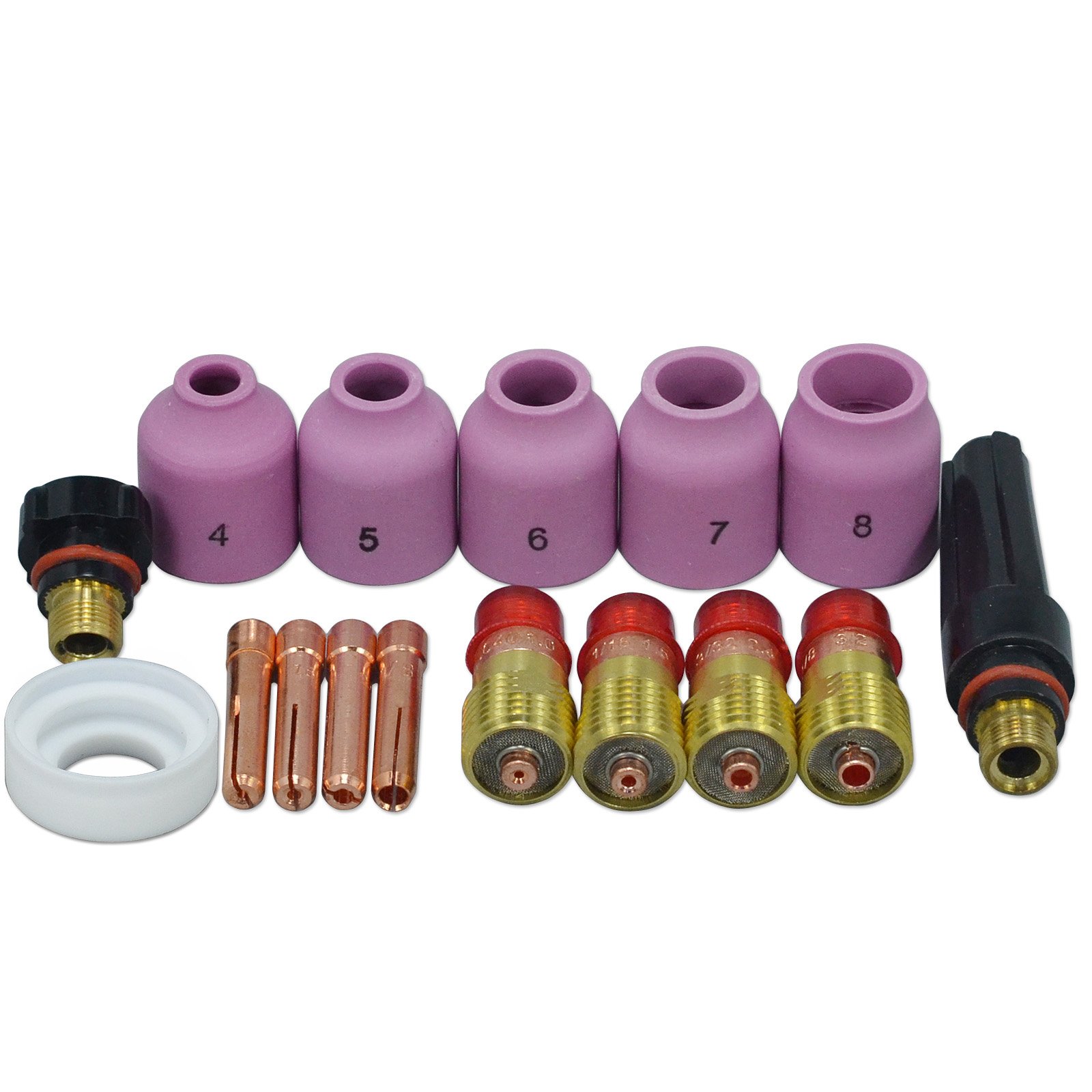 16 Pcs Large Gas Lens TIG Welding Torch Nozzle Cup Kit For WP-17/18/26 Series 