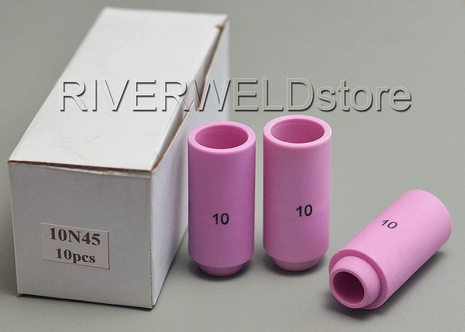 RIVERWELD 10N45#10 5/8" x 1-13/16" TIG Alumina Nozzles Ceramic Cup Fit DB PTA SR WP 17 18 26 TIG Welding Torch 10pk