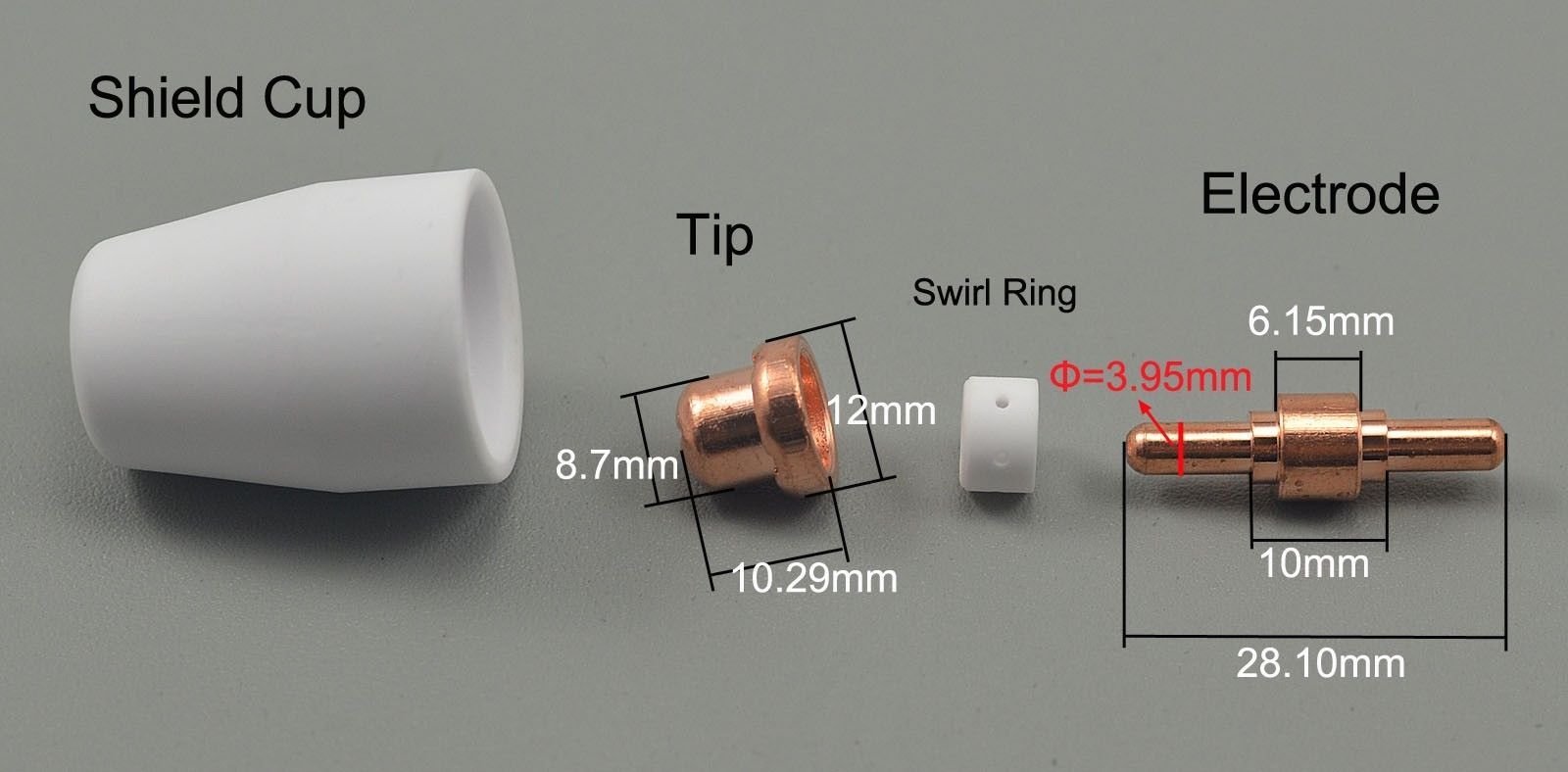Plasma Electrode Tip Nozzle Kit Fit PT-31XL Plasma Cutter Torch 45pcs