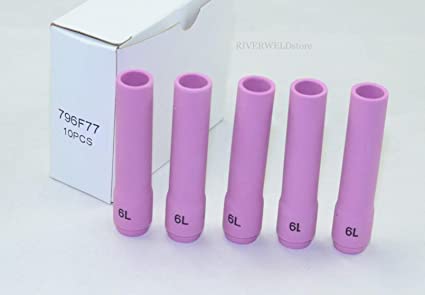 TIG Alumina Nozzles Ceramic Cups Long 796F77 (#6XL D9.5 x 63mm) Orifice Fit DB SR WP 9 20 25 TIG Welding Torch 10pk
