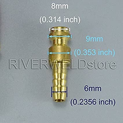 Water Cooled & Gas Adapter Quick Connector Fitting for TIG Welding Torch 2PK