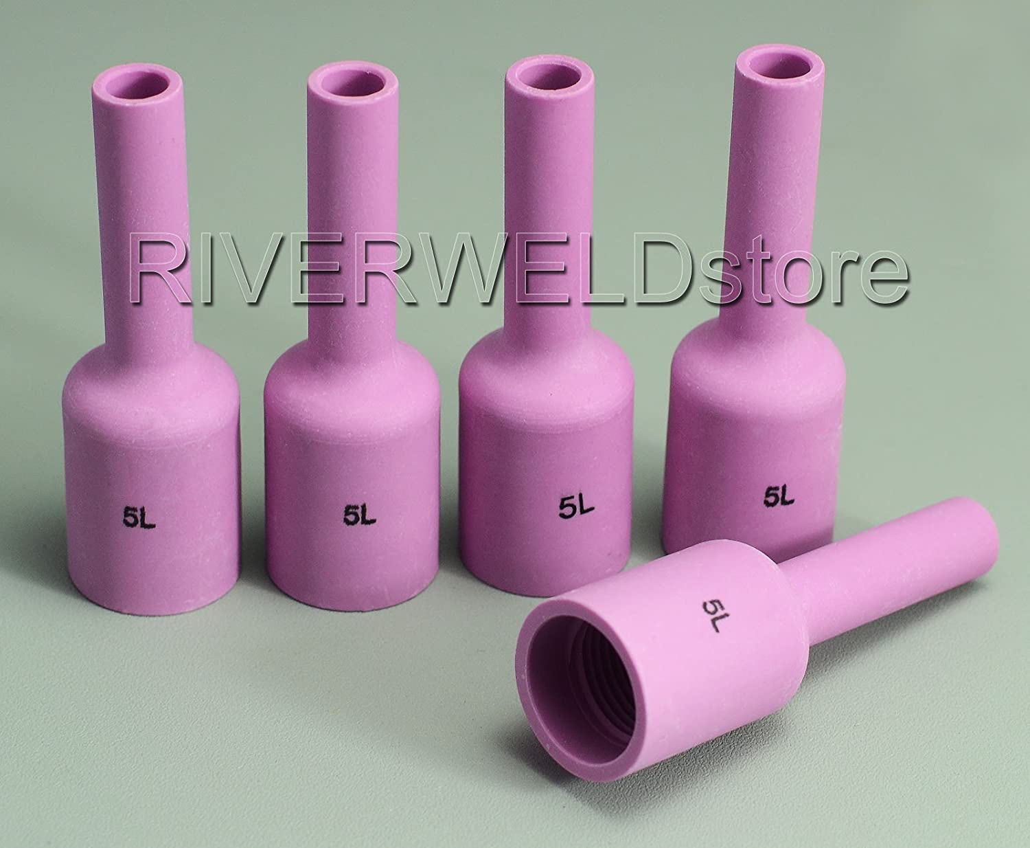 TIG Gas Lens Alumina Nozzle Ceramic Cup Long 54N17L (#5L 5/16" Orifice) Kit Fit SR DTA DB WP 17 18 26 TIG Welding Torch 5pk