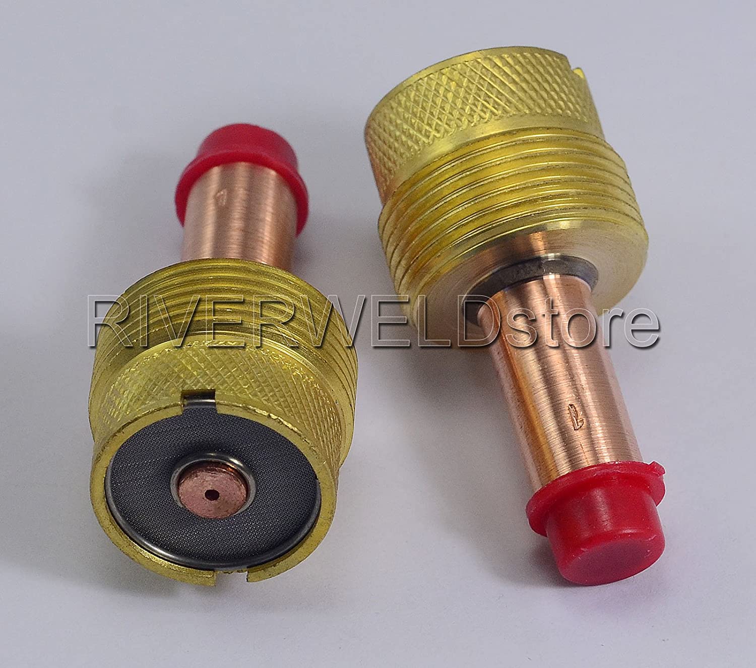 TIG Gas Lens Collet Bodies Large Diameter 45V204 (0.040?? & 1.0mm Orifice) Fit SR WP 17 18 26 TIG Welding Torch 2pk
