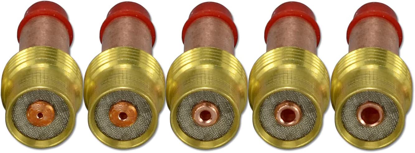 RIVERWELD TIG Gas Lens Collets Body Fit DB SR WP 17 18 26 TIG Welding Torch (Kit (0.040",1/16",3/32",1/8",5/32"))