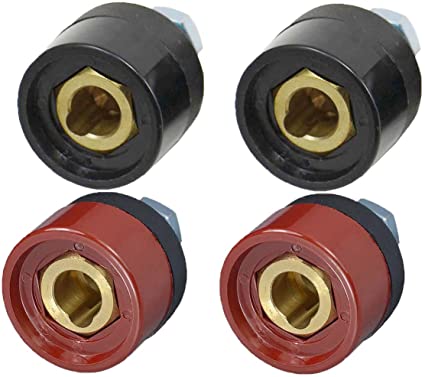 RIVERWELD TIG Welding Cable Panel Connector-Plug and Socket Quick Fitting 315Amp DKZ35-50 Red Black 4pcs