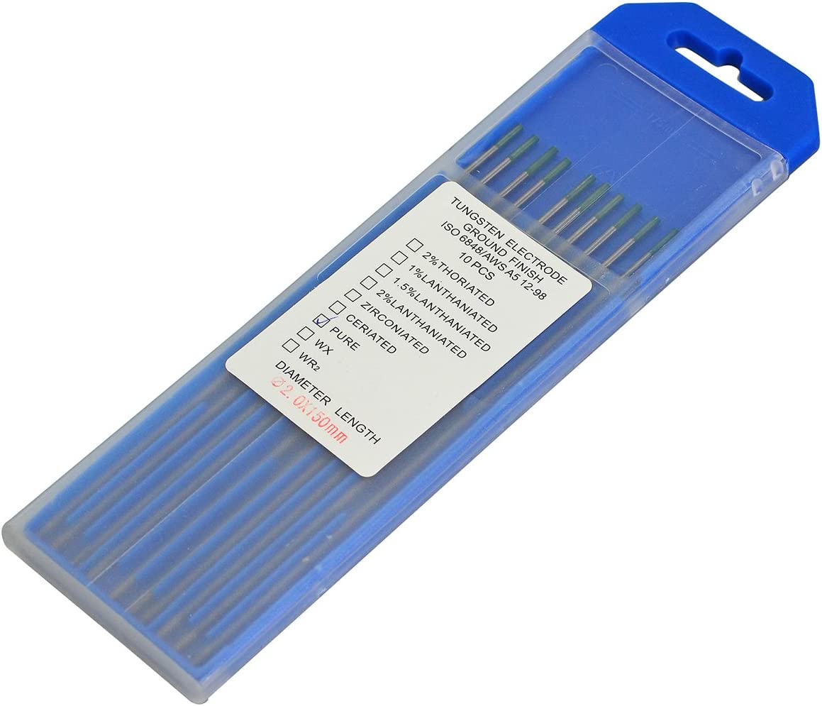 TIG Welding Pure Tungsten Electrode Green Tip Pack of 10 (2.0x150mm 10PK)