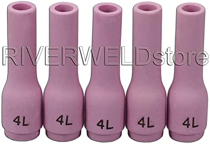 TIG Alumina Nozzles Ceramic Cups Long 796F71#4L?? D6.5 x 48mm ??Orifice Fit DB SR WP 9 20 25 TIG Welding Torch 10pk