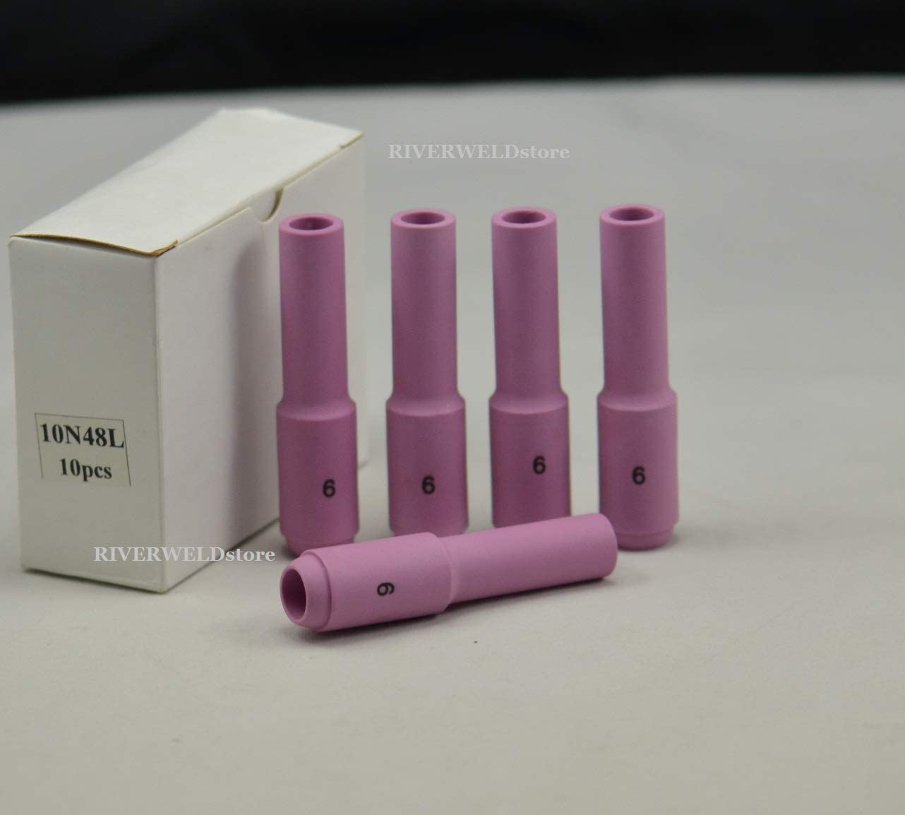 TIG Alumina Nozzles Ceramic Cup Long 10N48L #6 3/8" Orifice Fit SR PTA DB WP 17 18 26 TIG Welding Torch 5pk