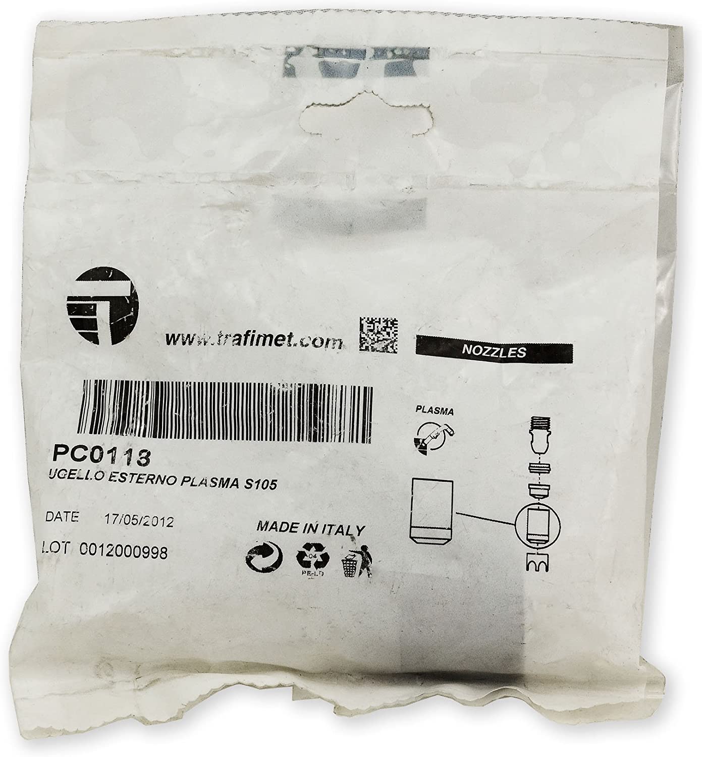 PC0118 Outside Nozzle Retaining Cap Fit S105 PS105 Plasma Cutter Torch