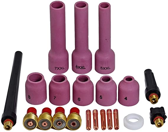 TIG Gas Lens Collet Body Assorted Size Fit PTA DB SR WP 9 20 25 TIG Welding Torch 21pcs