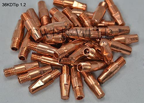 RIVERWELD 36KD MB36 Contact Tip Gas Nozzle Conical Contact TIP Holder-Difuser Accessories Consumables (Contact Tips 0.045" M8 20pk)