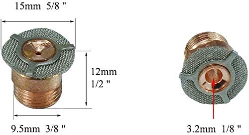 TIG Insulated Glass Cup (9/16" x 1-5/16") Kit Wedge Collet Tungsten Apdapter/Gas Saver (1/8" & 3.2mm) and Silicone Cup Heatshield for WP SR 9 20 25 TIG Welding Torch 5pcs