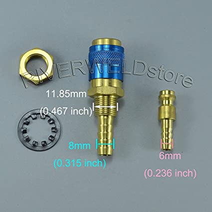 Water Cooled & Gas Adapter Quick Connector Fitting for TIG Welding Torch 2PK