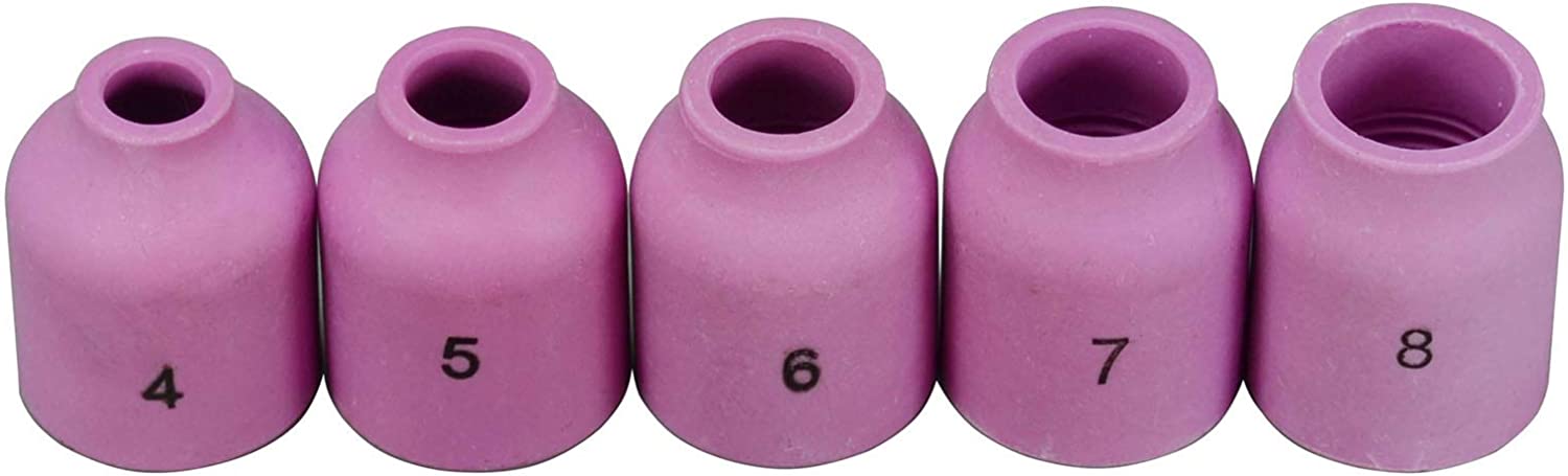 TIG Gas Lens Collet Body 45V42 45V43 45V44 45V45 13N21 13N22 13N23 13N24 Insulated Glass Cup #10 5/8" Ceramic Cups 53N61S Assorted Kit For WP 9 20 25 TIG Welding Torch 31pcs
