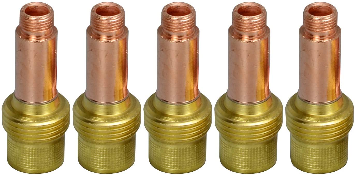 RIVERWELD TIG Gas Lens Collets Body Fit DB SR WP 17 18 26 TIG Welding Torch (Kit (0.040",1/16",3/32",1/8",5/32"))