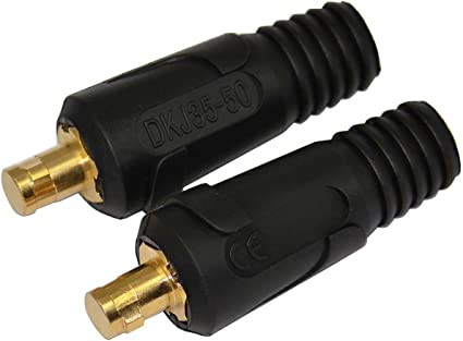RIVERWELD TIG Welding Cable Panel Connector Socket Set Quick Fitting DKJ35-50 Black 2pk