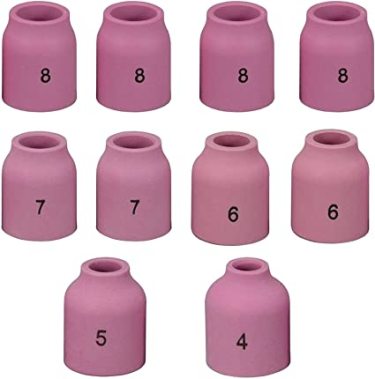 RIVERWELD Kit 10 Lenti Gas TIG In Allumina - Ugelli Ceramica #4-8 Per Torce PTA, DB, WP - Foto 4