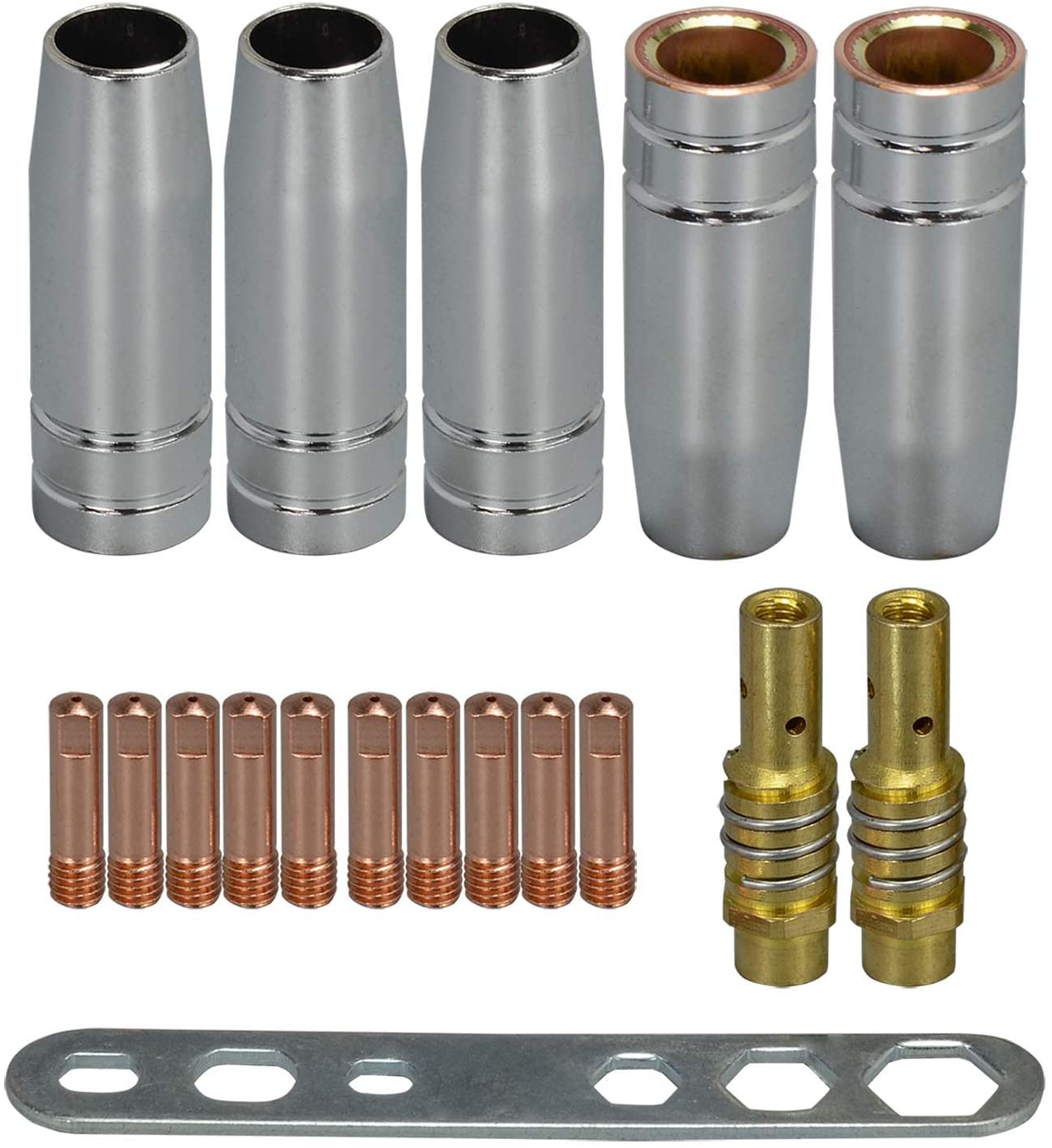 MB15 15AK Contact Tip .040'' 1.0mm M6 & Tips Holder Difuser & Shield cup & For MB15 15AK MIG Welding Torch 18pk