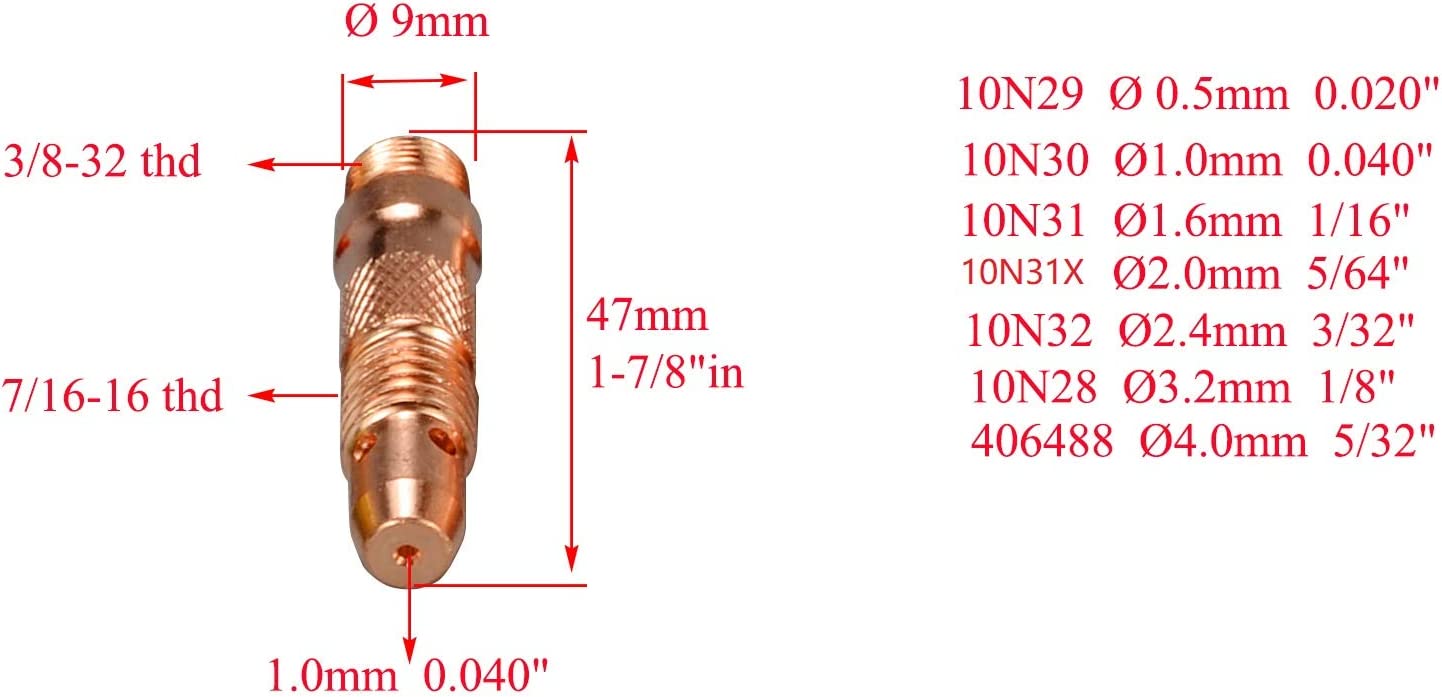 TIG Collet Body TIG Alumina Nozzles Consumables Accessorie Kit SR WP 17 18 26 TIG Welding Torch 15pcs