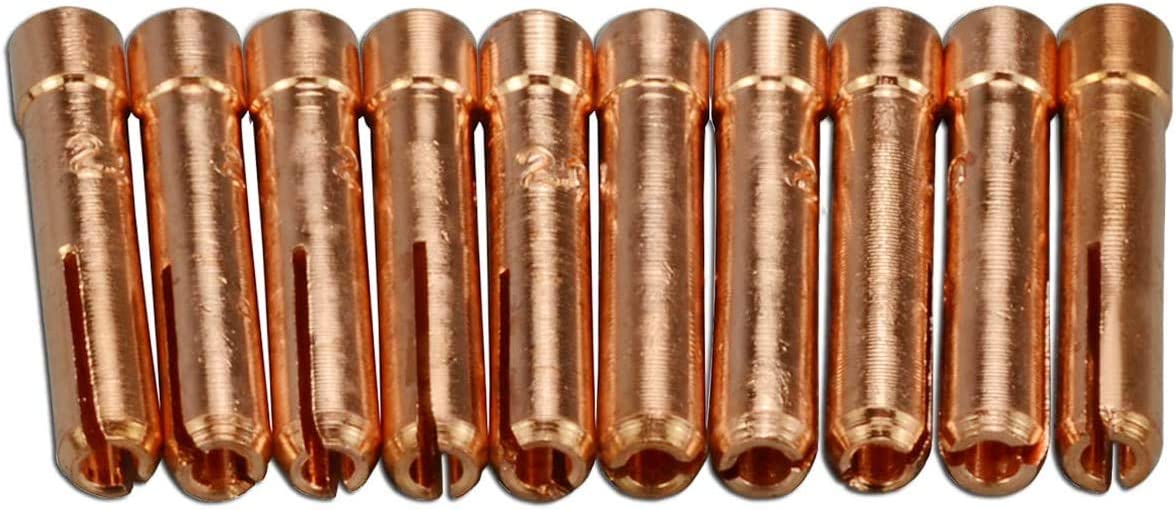 TIG Collets Assorted Size Kit 13N21 (0.040" & 1.00mm) 13N22 (1/16" & 1.6mm) 13N23 (3/32" & 2.4mm) 13N24 (1/8" & 3.2mm) Fit SR WP 9 20 25 TIG Welding Torch 20pcs