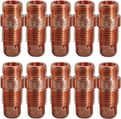 TIG Stubby Collet Body 17CB20 (3.2mm x 25mm) for PTA DB SR WP 17 18 26 TIG Welding Torch 10pk