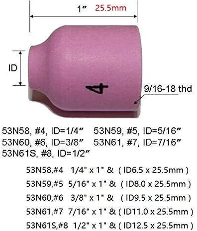 RIVERWELD TIG Gas Lens Collets Bodies Alumina Nozzle Gasket Cup Back Caps Kit Fit PTA DB SR WP 9 20 25 TIG Welding Torch 18pcs