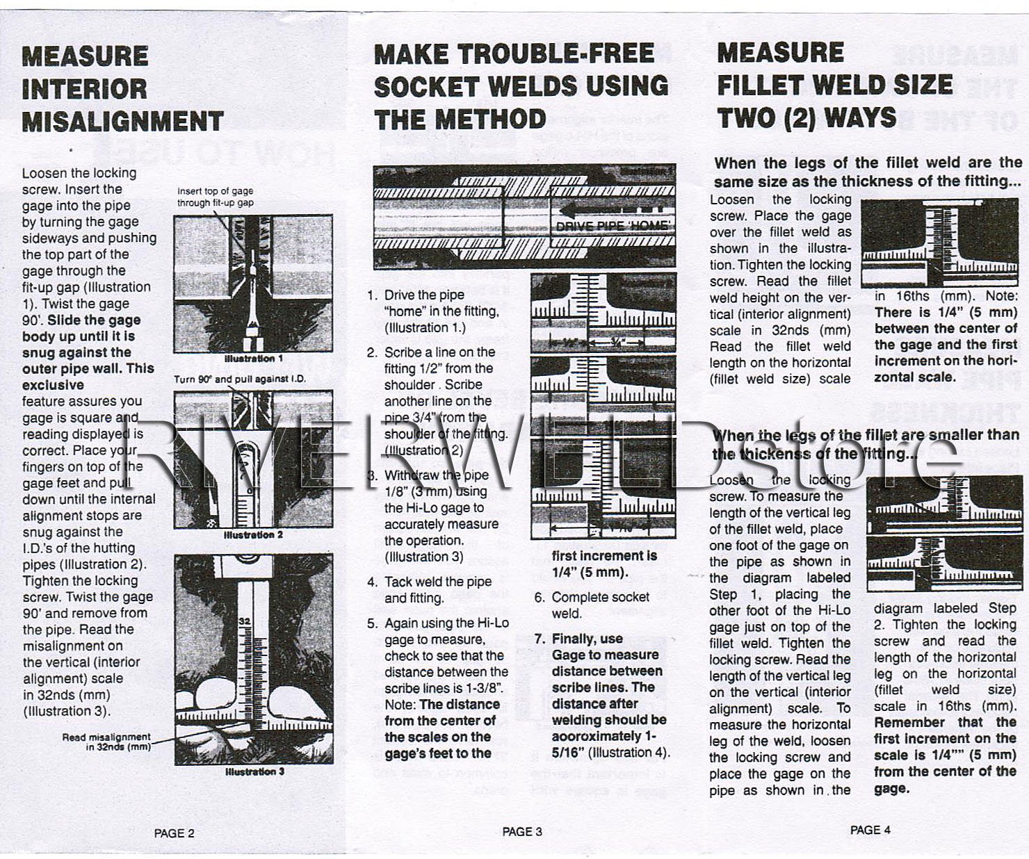 Hi Lo Welding Gauge Gage Test Ulnar Welder Inspection Gauge Both Inch and Metric