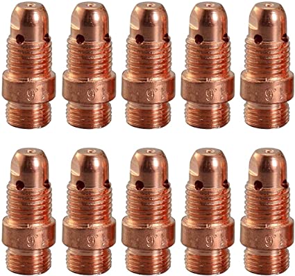 TIG Welding Torch Collets - 10-Pack STUBBY 1/8 Inch For 17/18/26 Series