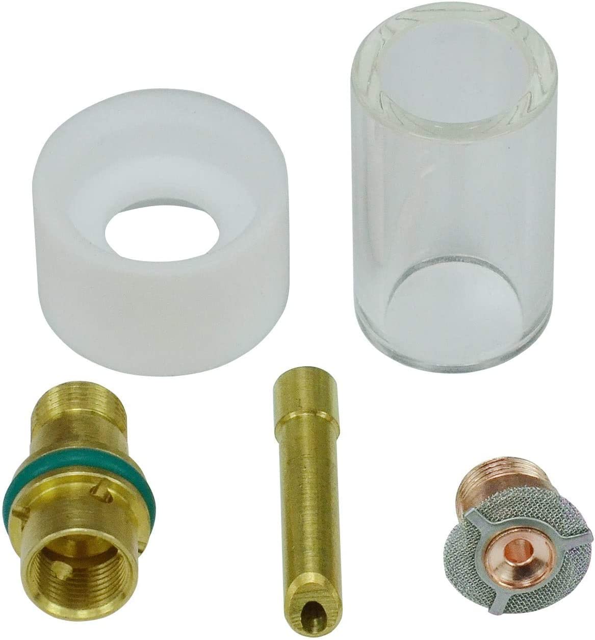 RIVERWELD WP 17 18 26 TIG Welding Torch Wedge Collet Tungsten Apdapter Gas Saver Glass Cup (9/16" x 1-5/16") Kit (3/24" kit 5pcs) Visit the RIVERWELD Store