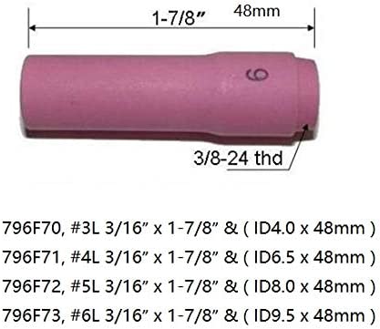 TIG Gas Lens Collet Body 13N21 45V42(.040" & Ø1.0mm)13N22 45V43 (1/16" & Ø1.6mm) 45V44 13N23 (3/32" & Ø2.4mm) 45V45 13N24(1/8" & Ø3.2mm) Insulated Cup #4 ~ #8#10#12 WP 9 20 25 TIG Welding Torch 68pcs