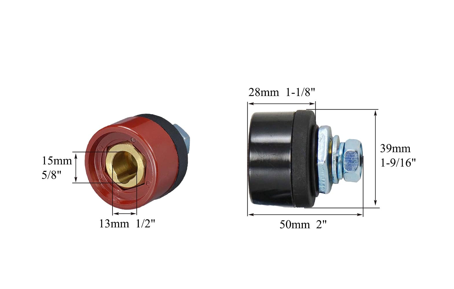RIVERWELD TIG Welding Cable Panel Connector-plug and Socket Dinse Dinz
