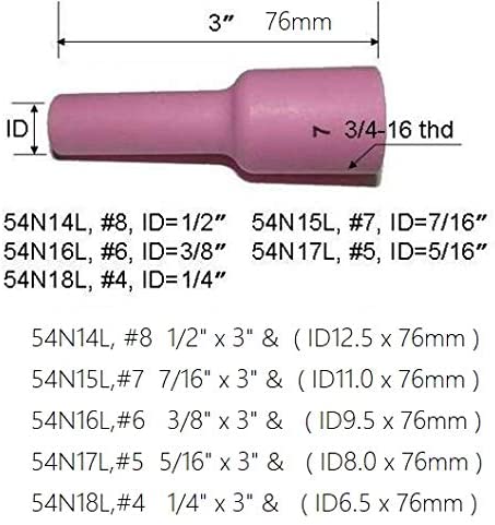 TIG Gas Lens Collets Body Alumina Nozzle Kit Fit QQ300 DB PTA SR WP CK 17 18 26 TIG Welding Torch 12pcs