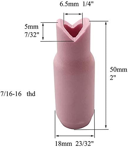 RIVERWELD TIG Collet Body 10N28 10N25 (1/8" & Ø3.2mm) Orifice 90º Inside and Outside Alumina Ceramic Cup Assorted Size kit for SR WP 17 18 26 TIG Welding Torch 10pcs