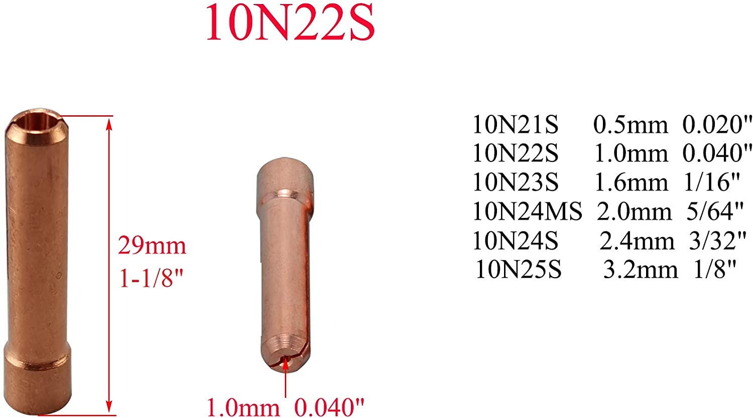 TIG Stubby Gas Lens Collet Body 17GL040 10N22S(0.040?? & 1.0mm) Insulated Cup #5 5/16" Gas lens insulator 17GLG20 57Y03 TIG Back cap Assorted Kit fit SR WP 17 18 26 TIG Welding Torch Accessories 9pcs