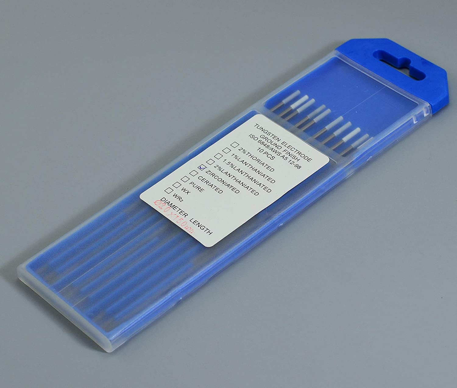 0.8 Percent Zirconiate​d WZ8 White TIG Welding Tungsten Electrode 2.0x150mm 10PK