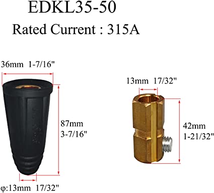 RIVERWELD TIG Welding Cable Panel Connector Socket Kit Quick Fitting DKJ35-50 EDKL35-50 4pcs
