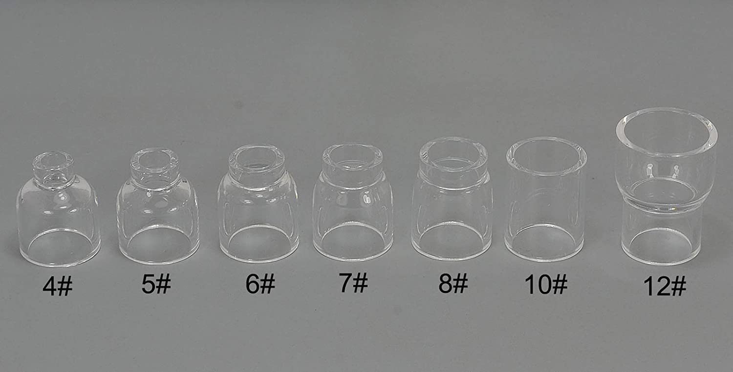 TIG Gas Lens Collets Body 45V44 13N23 (3/32" Ø2.4mm Orifice) Insulated Glass Cup #12 13/16" Assorted kit for WP 9 20 25 TIG Welding Torch 7pcs