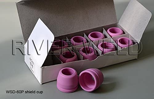 WSD-60P P60 Plasma Cutter Shield Cup Shroud With Groove Fit Arc Pilot Starting 50Amp 60Amp 10pk