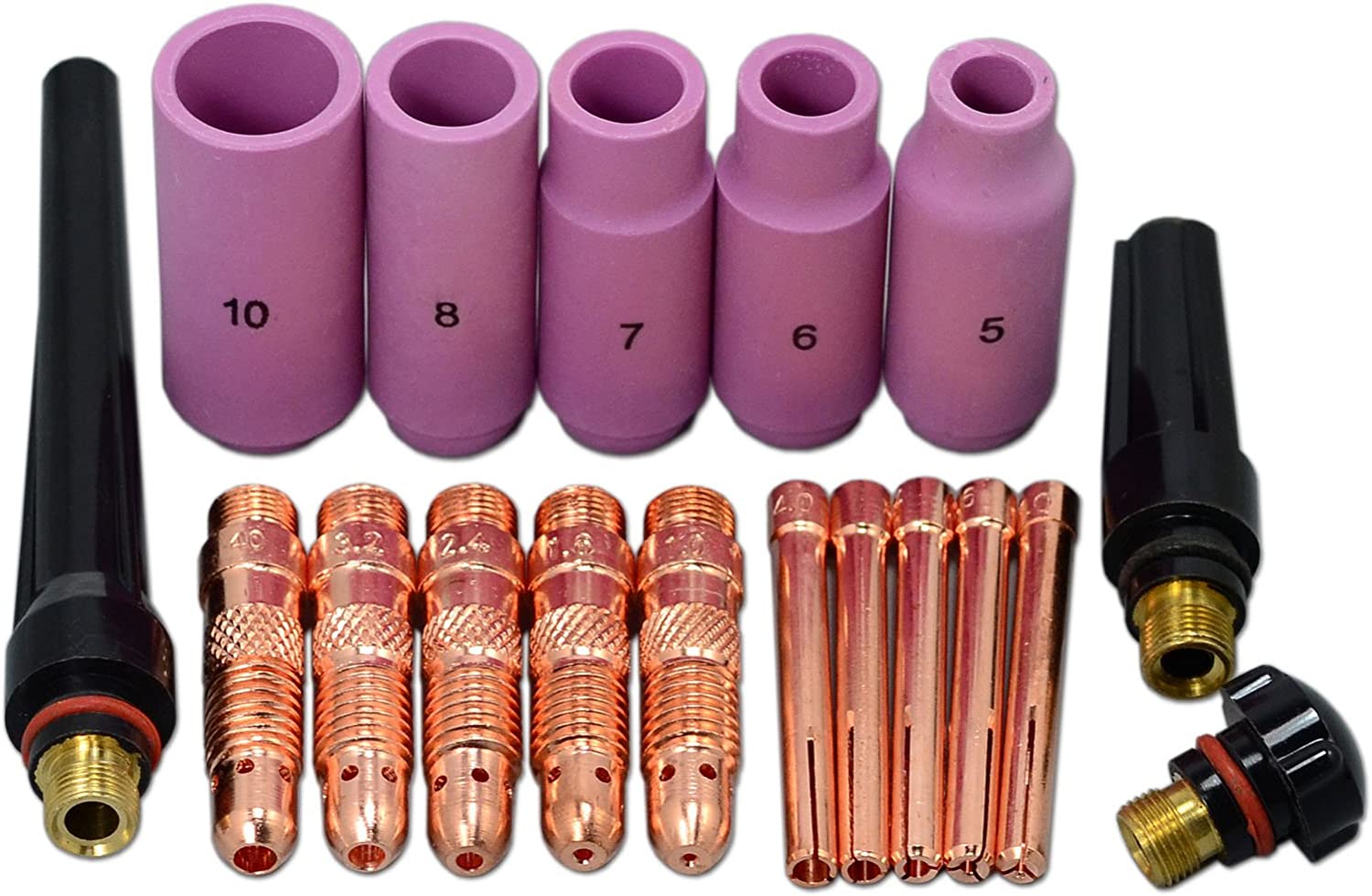 TIG Collet Body Consumables Accessorie Assorted Size Fit QQ300 PTA DB SR WP 17 18 26 TIG Welding Torch 18pcs