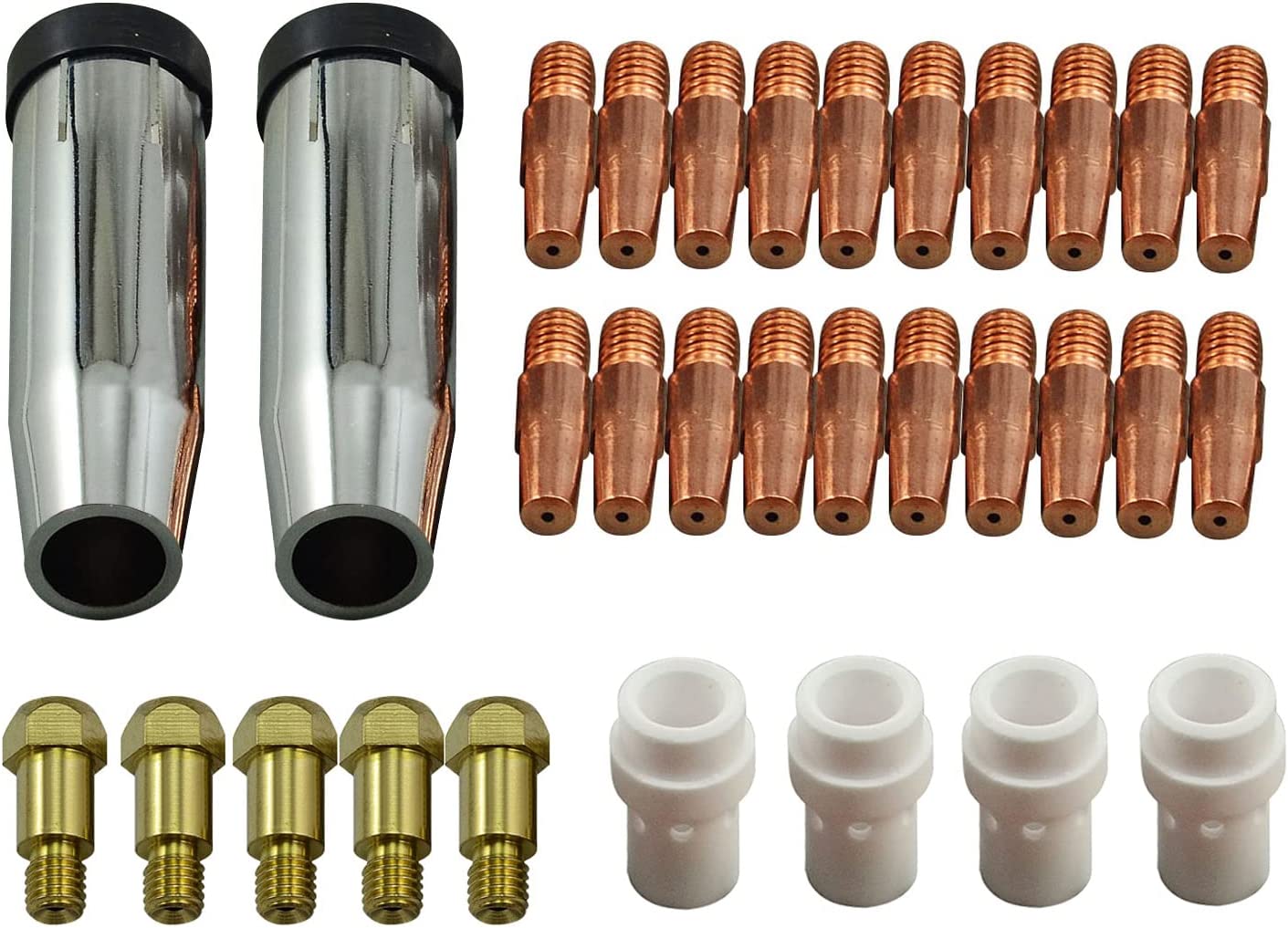 RIVERWELD 36KD MB36 Contact Nozzle Gas Nozzle Conical Contact Nozzles 0.9 mm Holder Distributor Accessories Consumables Pack of 31