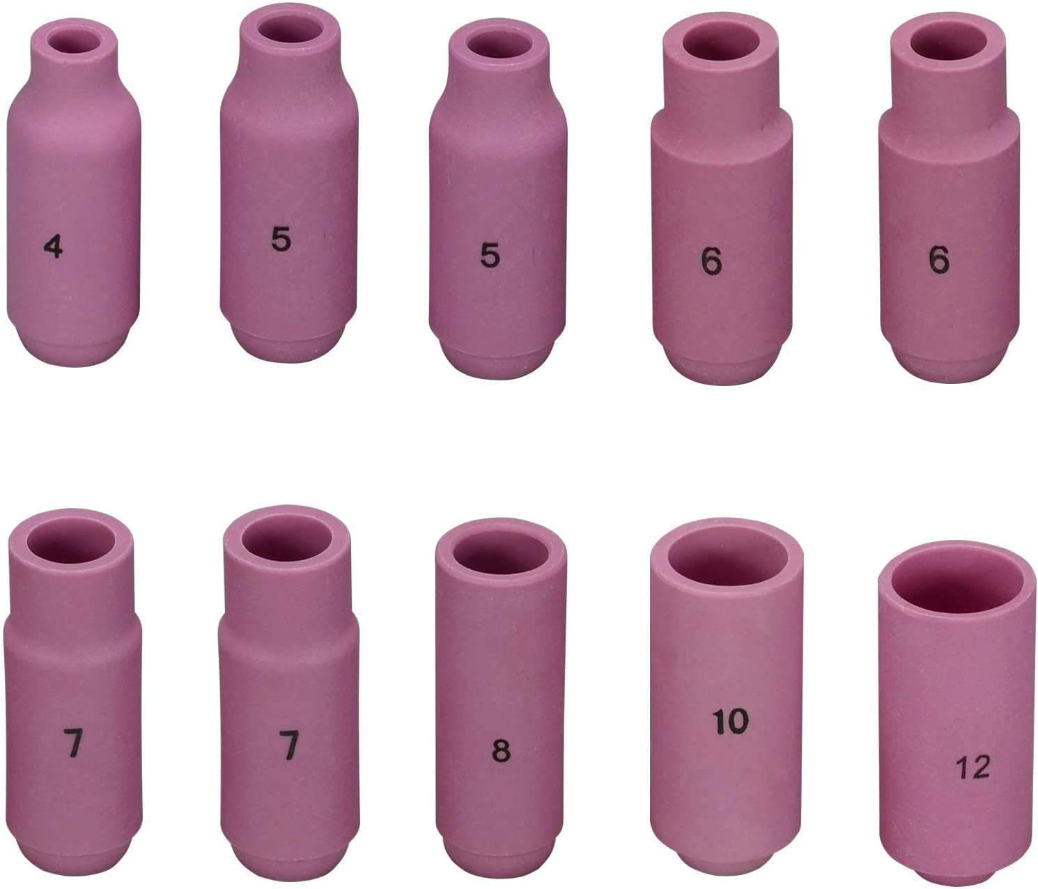TIG Alumina Nozzles Ceramic Shield Cup 10N44#12 10N45#10 10N46#8 10N47#7 10N48#6 10N49#5 10N50#4 Kit Fit SR WP 17 18 26 TIG Welding Torch 10pcs 