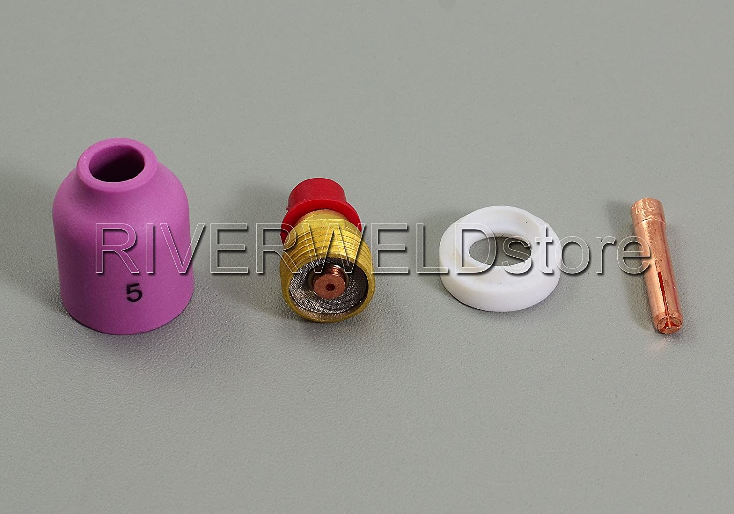 TIG Gas Lens Assorted Size 45V42 13N21 (0.040" & 1.00mm) Orifice Ceramic Cup 53N59 TIG Insulators Cup Gasket 598882 and Fit PTA DB SR WP 9 20 25 TIG Welding Torch 4pcs