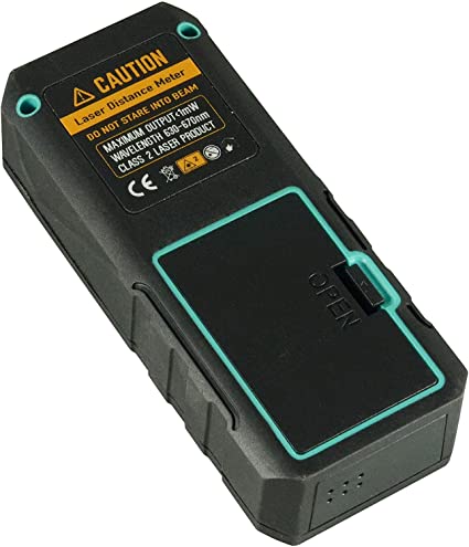 RIVERWELD 196 ft Laser Distance Meter Measure Unit Selection M/Inch/Feet Laser Class II Storage of Historical Data Pythagorean Theorem Calculation (196 ft / 60M)