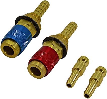 Water Cooled & Gas Adapter Quick Connector Fitting for TIG Welding Torch 2PK