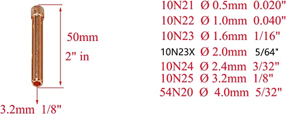 TIG Gas Lens Ceramic Cup Assorted Size Kit 45V27 (1/8" & 3.2mm Orifice) 10N25 54N14 54N01 for QQ300 PTA DB SR WP 17 18 26 TIG Welding Torch 4pcs