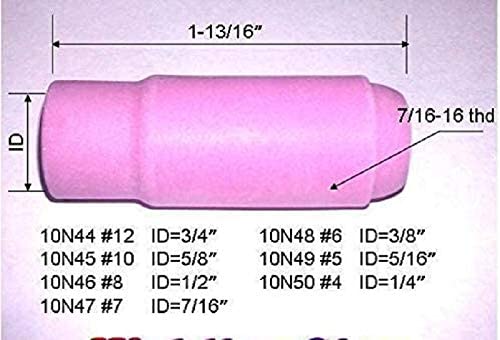 RIVERWELD 10N44#12 3/4" x 1-13/16" TIG Alumina Nozzles Ceramic Cup Fit DB PTA SR WP 17 18 26 TIG Welding Torch 10pk