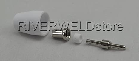 RIVERWELD PT-31 LG-40 JG-40 Plasma Cutter Torch Body 20072 & Single Roller Guide Wheel Spacer & Plasma Tip Electrode Gas Ring Shield Cup Consumable Kit 42pcs