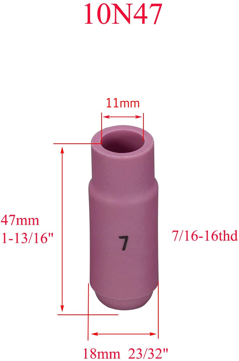 TIG Alumina Nozzle Ceramic Cup 10N49#5 (5/16?? & ID8.0mm), 10N48#6 (3/8" & ID9.5mm), 10N47#7 (7/16" & ID11.0mm), 10N46#8 (1/2" & ID12.5mm) Assorted size Kit WP 17 18 26 TIG Welding Torch 5pcs
